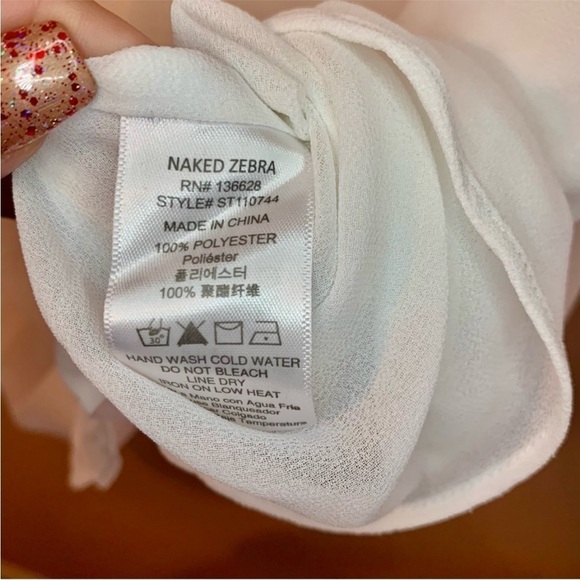 NWT Dressy Tank Small Naked Zebra Boutique brand White Double Strap Lined Sexy - Picture 8 of 10